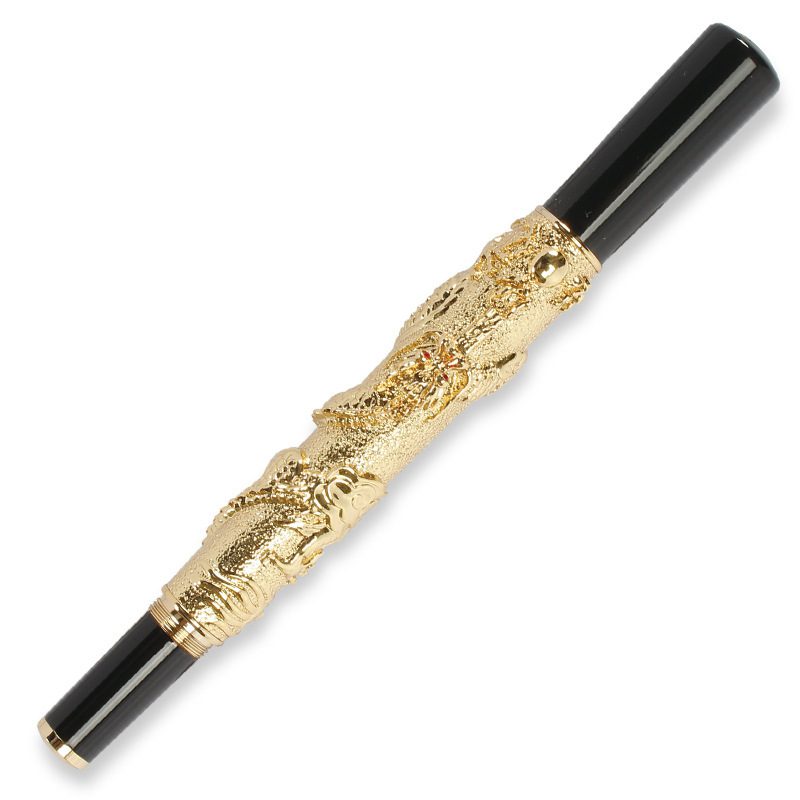 Oriental Dragon Fountain Pen – Antique Metal Calligraphy Pen hero