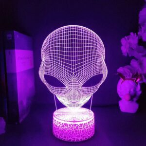 Pop-Eyed Alien 3D LED Night Light – Color-Changing Space Desk Lamp
